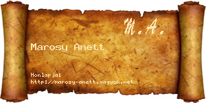 Marosy Anett névjegykártya