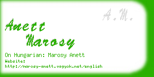 anett marosy business card